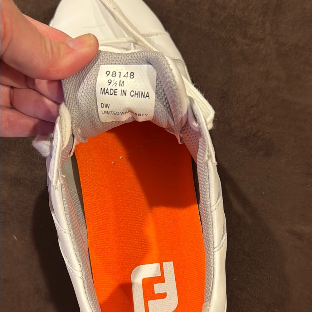FootJoy White Leather Golf Sneakers - Picture 3 of 4